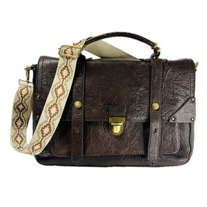 orYANY Julia Genuine Leather Satchel Messenger Bag Purse Brass Hardware